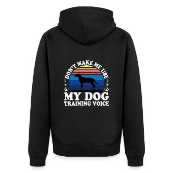 Chien de chasse à poil court d’Istrie Silhouette Rétro - Veste à capuche bio Premium Unisexe - noir - Dos - Nico (187cm)