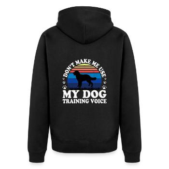 Hovawart Chien Lover Silhouette Vintage Sunset - Veste à capuche bio Premium Unisexe - noir - Dos - Nico (187cm)
