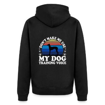 Ibizan Hound Dog Lover Silhouette Vintage Sunset - Unisex Premium Organic Zip Hoodie - black - Back - Nico (187cm)