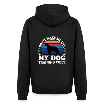Welsh Springer Spaniel Dog Silhouette Retro Sunset - Unisex Premium Organic Zip Hoodie - black - Back - Nico (187cm)