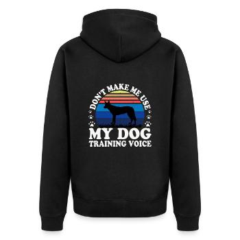 Tamaskan Dog Lover Silhouette Vintage Sunset - Unisex Premium Organic Zip Hoodie - black - Back - Nico (187cm)