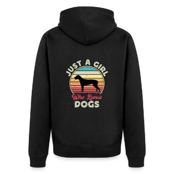 American Foxhound Dog Love Silhouette Retro Sunset - Veste à capuche bio Premium Unisexe - noir - Dos - Nico (187cm)