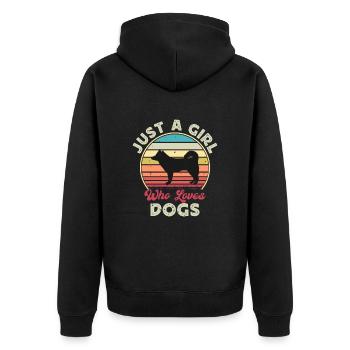 Alaskan Klee Kai Dog Lover Silhouette Retro Sunset - Veste à capuche bio Premium Unisexe - noir - Dos - Nico (187cm)