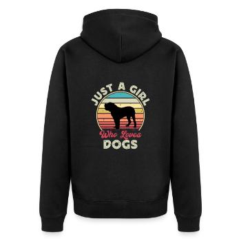 Alano Espanol Dog Lover Silhouette Vintage Sunset - Veste à capuche bio Premium Unisexe - noir - Dos - Nico (187cm)