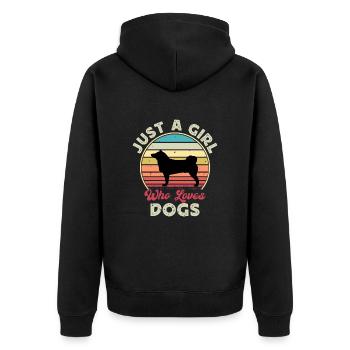 Akita Dog Silhouette Vintage Sunset pour les amoureux des chiens - Veste à capuche bio Premium Unisexe - noir - Dos - Nico (187cm)