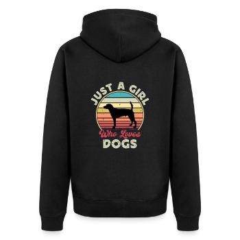 Englischer Foxhound Hundeliebhaber Silhouette Retro Sunset - Unisex Premium Bio Zip Hoodie - Schwarz - Hinten - Nico (187cm)