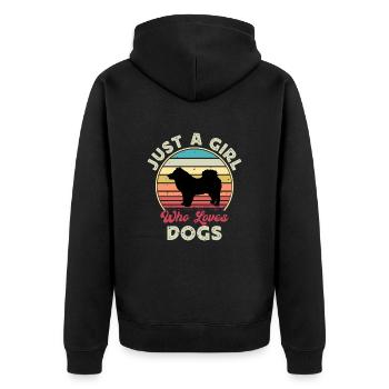 Eurasier Dog Lover Silhouette Vintage Sunset - Veste à capuche bio Premium Unisexe - noir - Dos - Nico (187cm)