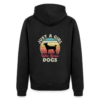 Lièvre Indian Dog Lover Silhouette Vintage Sunset - Veste à capuche bio Premium Unisexe - noir - Dos - Nico (187cm)