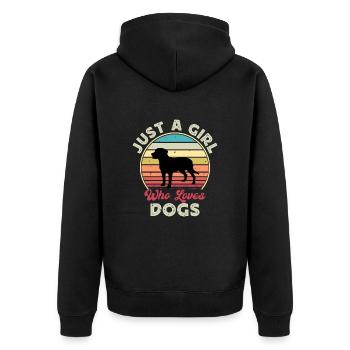 Grand Suisse Mountain Dog Silhouette Retro Sunset - Veste à capuche bio Premium Unisexe - noir - Dos - Nico (187cm)