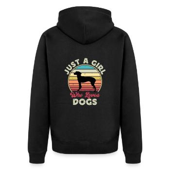Hygenhund Dog Lover Silhouette Vintage Sunset - Veste à capuche bio Premium Unisexe - noir - Dos - Nico (187cm)