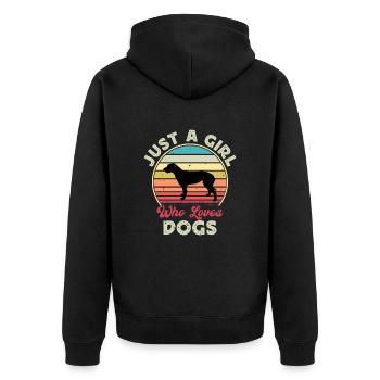Irish Wolfhound Dog Love Silhouette Vintage Sunset - Veste à capuche bio Premium Unisexe - noir - Dos - Nico (187cm)