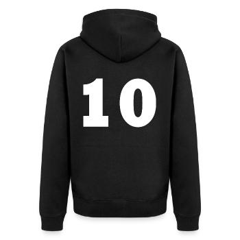 10 - Unisex Premium Bio Zip Hoodie - Schwarz - Hinten - Nico (187cm)