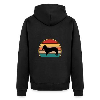 Basset Bleu De Gascogne Dog Silhouette Retro Sun - Veste à capuche bio Premium Unisexe - noir - Dos - Nico (187cm)