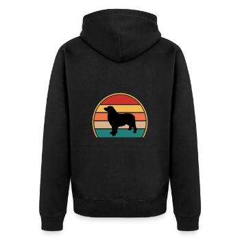 Berner Laufhund Dog Love Silhouette Vintage Sunset - Unisex Premium Organic Zip Hoodie - black - Back - Nico (187cm)