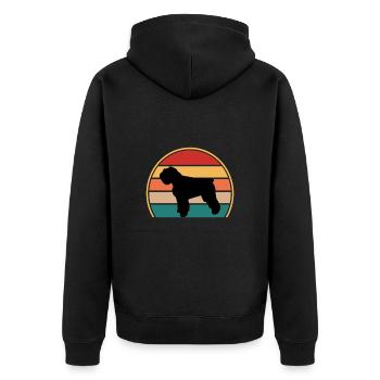 Bouvier Des Flandres Dog Silhouette Retro Coucher de Soleil - Veste à capuche bio Premium Unisexe - noir - Dos - Nico (187cm)