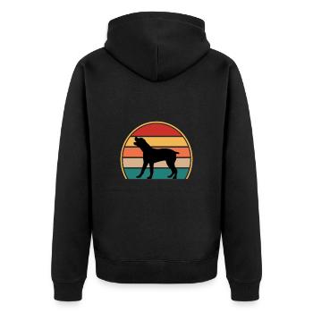 Boerboel Dog Lover Silhouette Vintage Sunset - Unisex Premium Organic Zip Hoodie - black - Back - Nico (187cm)
