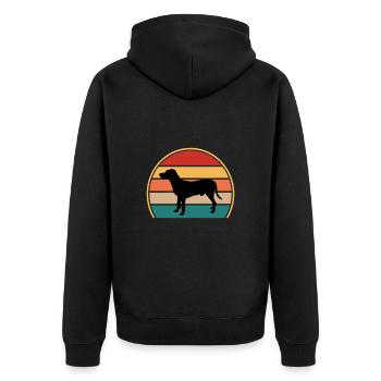 Chien Francais Blanc Et Noir Dog Silhouette Retro - Unisex Premium Organic Zip Hoodie - black - Back - Nico (187cm)
