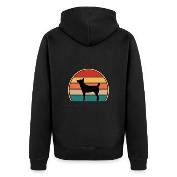 Lièvre Indian Dog Lover Silhouette Vintage Sunset - Veste à capuche bio Premium Unisexe - noir - Dos - Nico (187cm)
