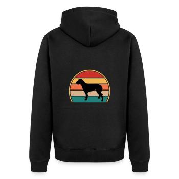 Irish Wolfhound Dog Love Silhouette Vintage Sunset - Veste à capuche bio Premium Unisexe - noir - Dos - Nico (187cm)