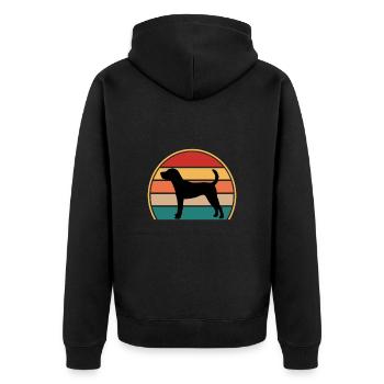 Jack Russell Dog Lover Silhouette Vintage Sunset - Veste à capuche bio Premium Unisexe - noir - Dos - Nico (187cm)