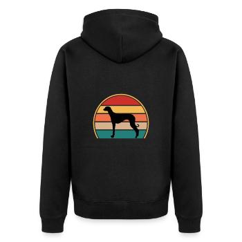 Vieux Lévrier Croate Chien Silhouette Rétro Soleil - Veste à capuche bio Premium Unisexe - noir - Dos - Nico (187cm)