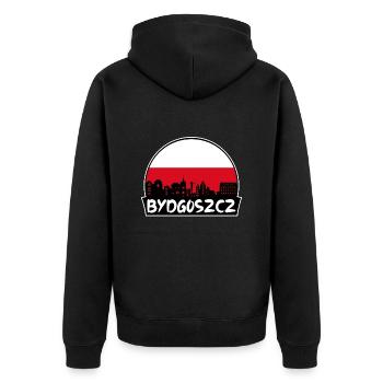 Bydgoszcz Pologne Flag Skyline Silhouette Voyage - Veste à capuche bio Premium Unisexe - noir - Dos - Nico (187cm)