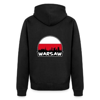 Varsovie Pologne Flag Skyline Silhouette Voyage - Veste à capuche bio Premium Unisexe - noir - Dos - Nico (187cm)