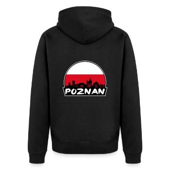 Poznan Poland Flag Skyline Silhouette Travel - Unisex Premium Organic Zip Hoodie - black - Back - Nico (187cm)