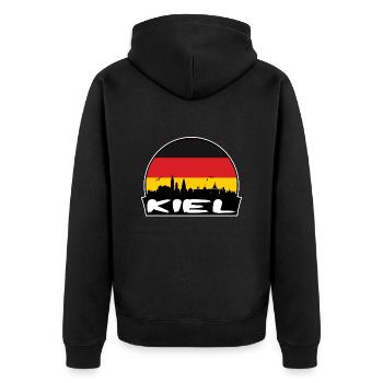Kiel Germany Flag Skyline Silhouette Travel - Unisex Premium Organic Zip Hoodie - black - Back - Nico (187cm)