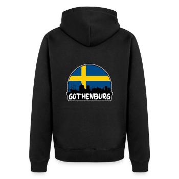 Göteborg Suède Flag Skyline Silhouette Voyage - Veste à capuche bio Premium Unisexe - noir - Dos - Nico (187cm)