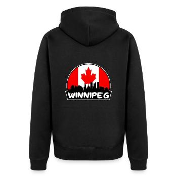 Winnipeg Kanada Flagge Skyline Silhouette Reisen - Unisex Premium Bio Zip Hoodie - Schwarz - Hinten - Nico (187cm)