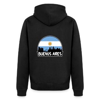 Buenos Aires Argentine Flag Skyline Silhouette Tra - Veste à capuche bio Premium Unisexe - noir - Dos - Nico (187cm)