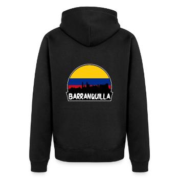 Barranquilla Colombie Flag Skyline Silhouette - Veste à capuche bio Premium Unisexe - noir - Dos - Nico (187cm)