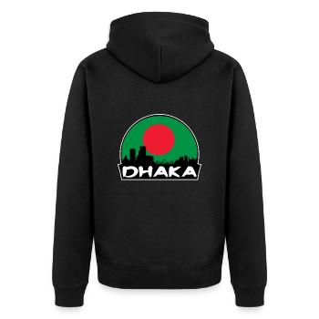 Dhaka Bangladesh Drapeau Skyline Silhouette Voyage - Veste à capuche bio Premium Unisexe - noir - Dos - Nico (187cm)