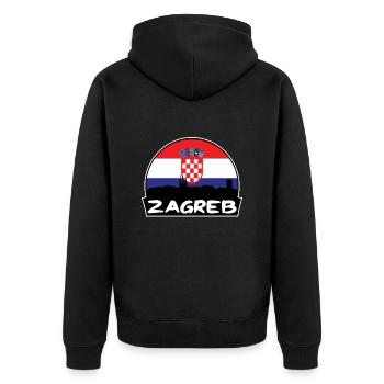 Zagreb Croatie Flag Skyline Silhouette Voyage - Veste à capuche bio Premium Unisexe - noir - Dos - Nico (187cm)