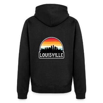 Louisville Kentucky États-Unis Flag Skyline Travel Souven - Veste à capuche bio Premium Unisexe - noir - Dos - Nico (187cm)