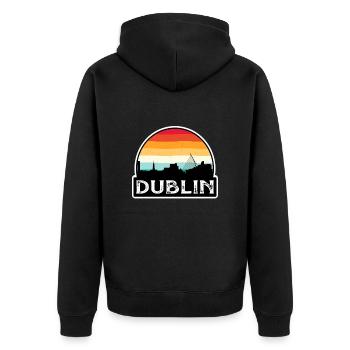 Dublin Irlande Flag Skyline Souvenir de voyage - Veste à capuche bio Premium Unisexe - noir - Dos - Nico (187cm)