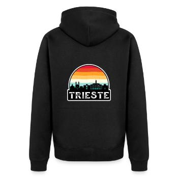 Trieste Italie Flag Skyline Souvenir de voyage - Veste à capuche bio Premium Unisexe - noir - Dos - Nico (187cm)
