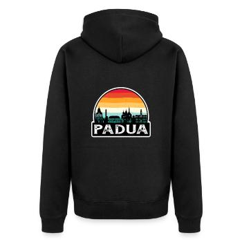 Padua Italien Flagge Skyline Reisesouvenir - Unisex Premium Bio Zip Hoodie - Schwarz - Hinten - Nico (187cm)