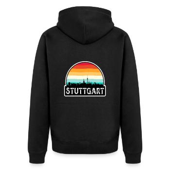 Stuttgart Allemagne drapeau Skyline Souvenir de voyage - Veste à capuche bio Premium Unisexe - noir - Dos - Nico (187cm)