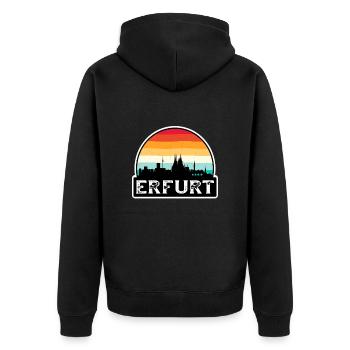 Erfurt Germany Flag Skyline Travel Souvenir - Unisex Premium Organic Zip Hoodie - black - Back - Nico (187cm)