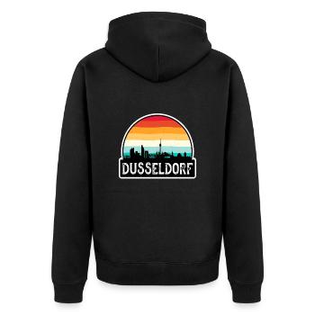 Düsseldorf Allemagne Flag Skyline Souvenir de voyage - Veste à capuche bio Premium Unisexe - noir - Dos - Nico (187cm)