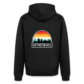 Göteborg Suède Flag Skyline Souvenir de voyage - Veste à capuche bio Premium Unisexe - noir - Dos - Nico (187cm)