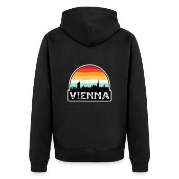 Vienne Autriche Flag Skyline Souvenir de voyage - Veste à capuche bio Premium Unisexe - noir - Dos - Nico (187cm)