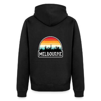 Melbourne Australie Flag Skyline Souvenir de voyage - Veste à capuche bio Premium Unisexe - noir - Dos - Nico (187cm)
