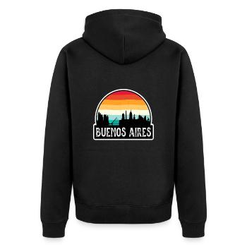Buenos Aires Argentine Flag Skyline Travel Souveni - Veste à capuche bio Premium Unisexe - noir - Dos - Nico (187cm)