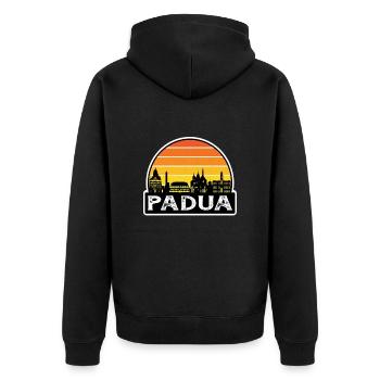 Padua Italien Flagge Skyline Reisesouvenir - Unisex Premium Bio Zip Hoodie - Schwarz - Hinten - Nico (187cm)