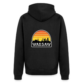 Varsovie Pologne Flag Skyline Souvenir de voyage - Veste à capuche bio Premium Unisexe - noir - Dos - Nico (187cm)
