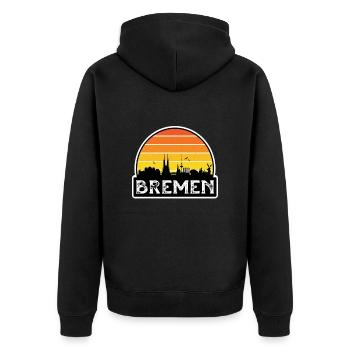 Souvenir de voyage de Brême Allemagne Flag Skyline - Veste à capuche bio Premium Unisexe - noir - Dos - Nico (187cm)