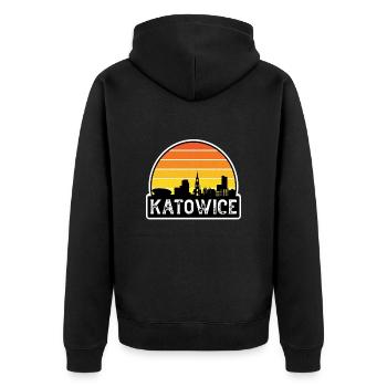 Katowice Pologne Flag Skyline Souvenir de voyage - Veste à capuche bio Premium Unisexe - noir - Dos - Nico (187cm)
